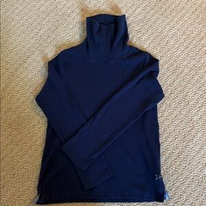 Joules Deep Blue Ribbed Turtleneck Top